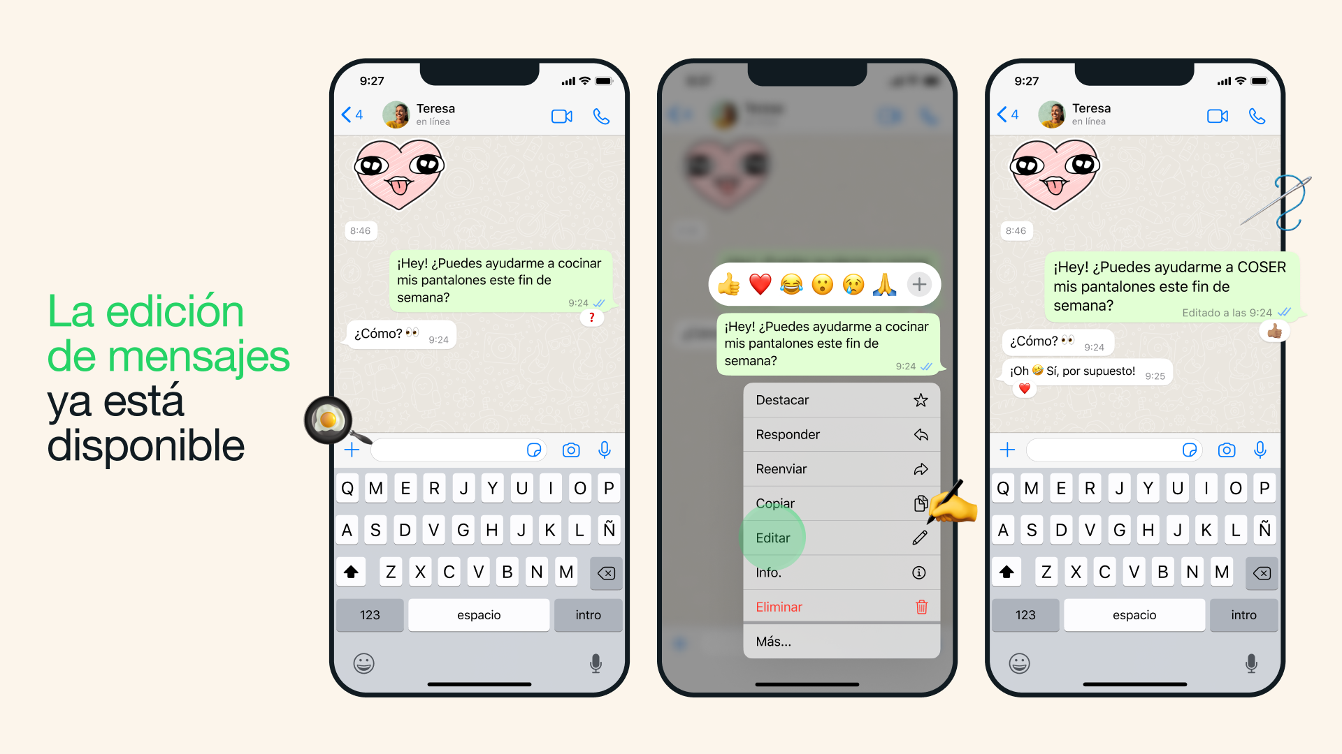 WhatsApp implementa nueva función que permite editar mensajes